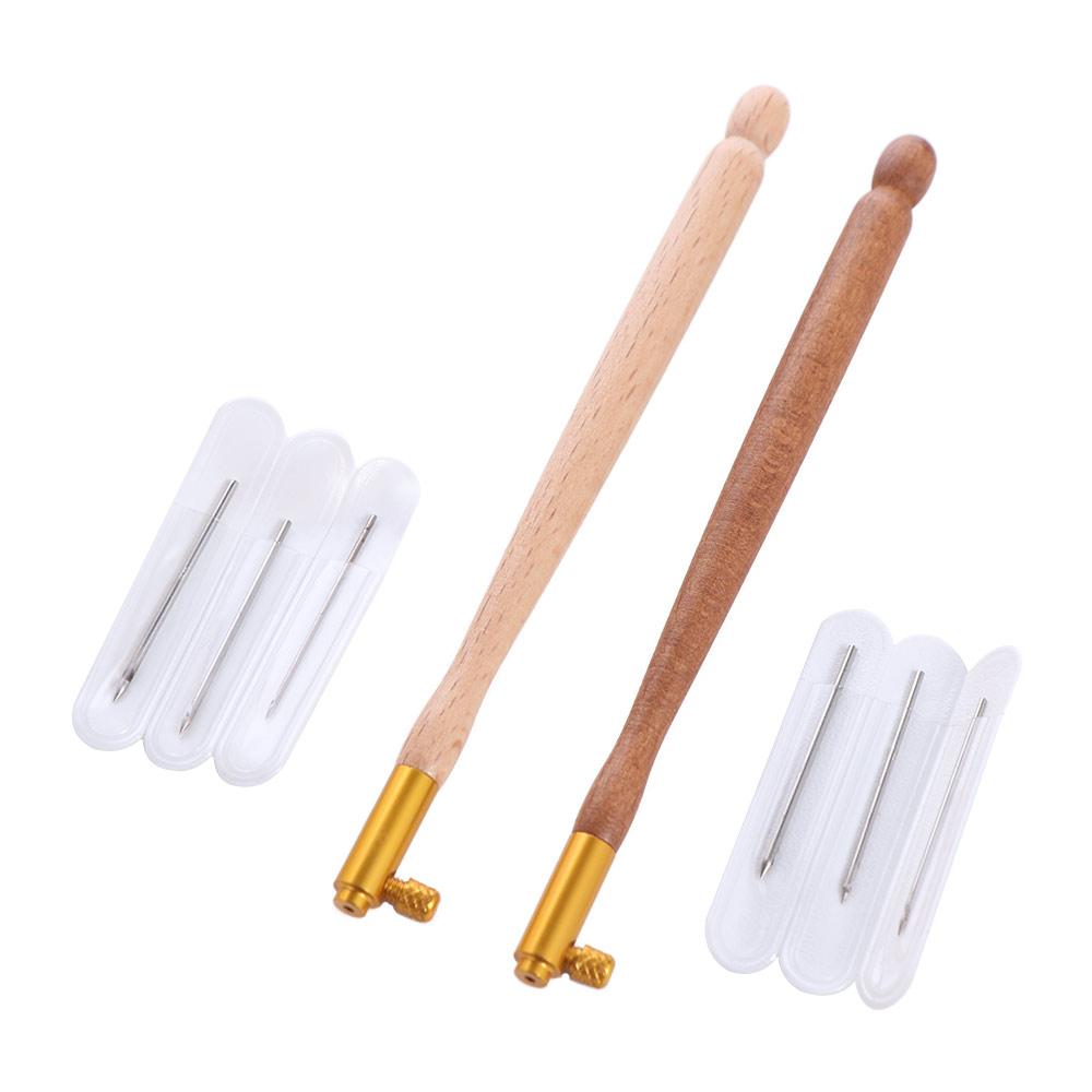 Wooden Handle Embroidery Needles Knitting Hook Cross Stitch Needles  Beaded Embroidery