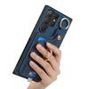 For Samsung Galaxy S25 Ultra Retro Leather Phone Back Cover with Card Slots and Ring Holder