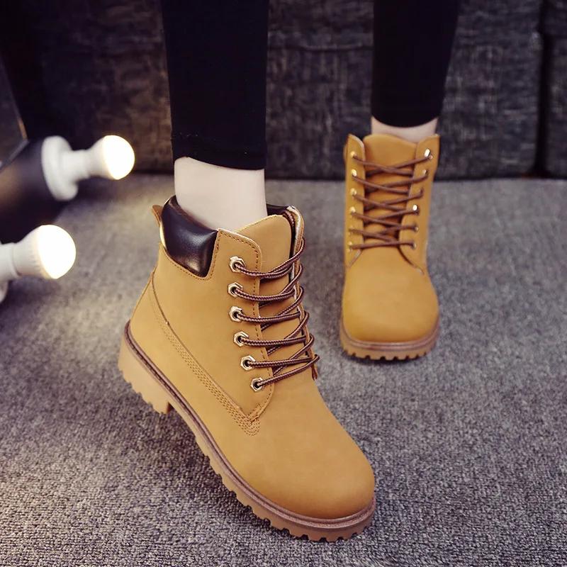 Large Size 46 Casual Work Shoes British Pink Lace-up Short Boots Couple Model Non-slip Sneakers Fashion High Top Leather Boots