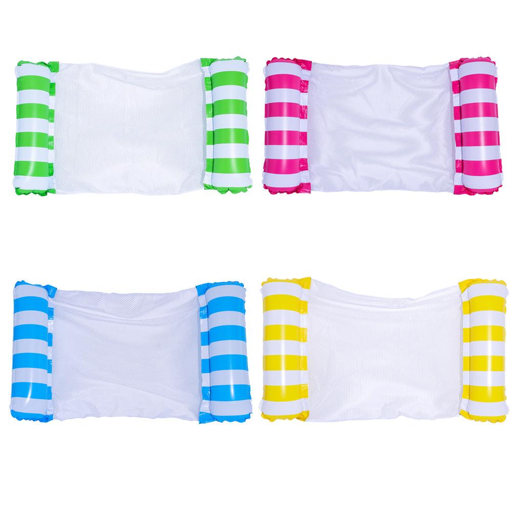 Inflatable Hammock Floating Chair with Backrest - Foldable Summer Pool Party Lounger.