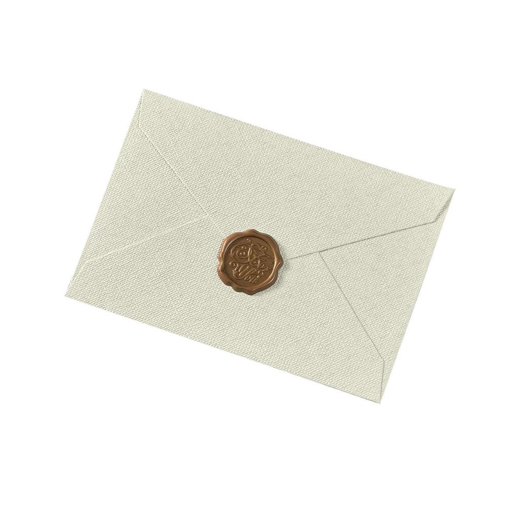 Chinese Style Retro Hemp Envelope & Stationery Set with Kraft Paper and Sealing Wax