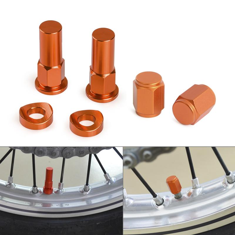 Rim Lock Nuts Bolts Spacer Valve Cap Motocross Dirt Bike For Yamaha YZ YZF TTR KTM Honda Kawasaki Suzuki BMW Husqvarna GasGas