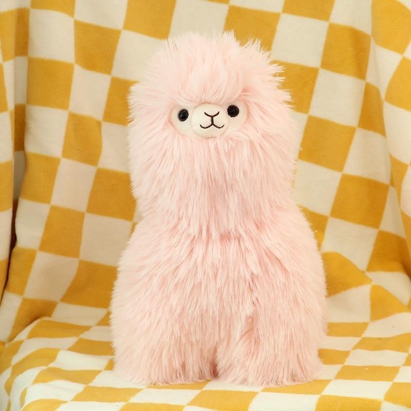 

Cute Fluffy Alpaca Plush Toy White Brown Pink Purple Sofa Cushion Gift 40cm/50cm/80cm 32cm/12.60in рожевий