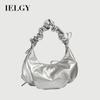 Pleated Shoulder Strap Bow Shoulder Cloud Bag Textured Underarm Bag