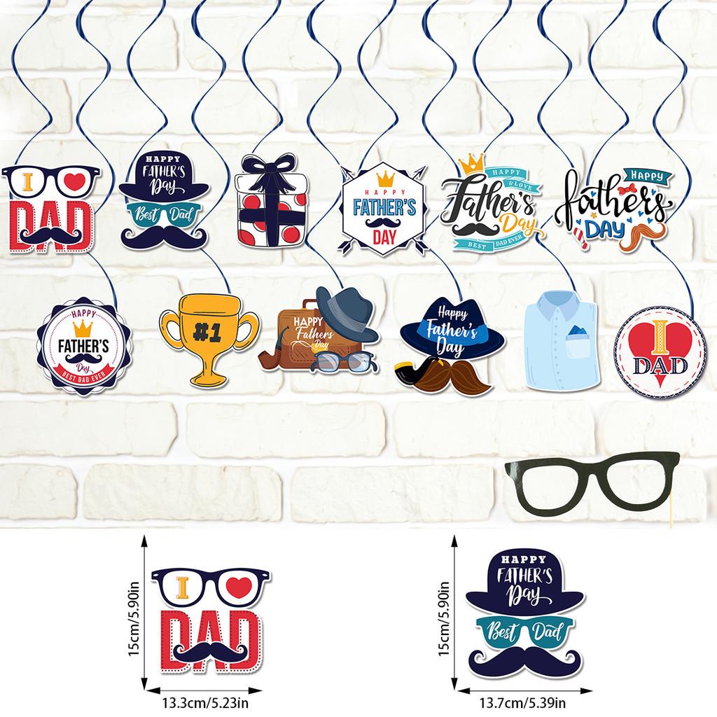 Theme Father Day Trophy Hat Gift Pattern Party Paper Hanging Decoration Pendant