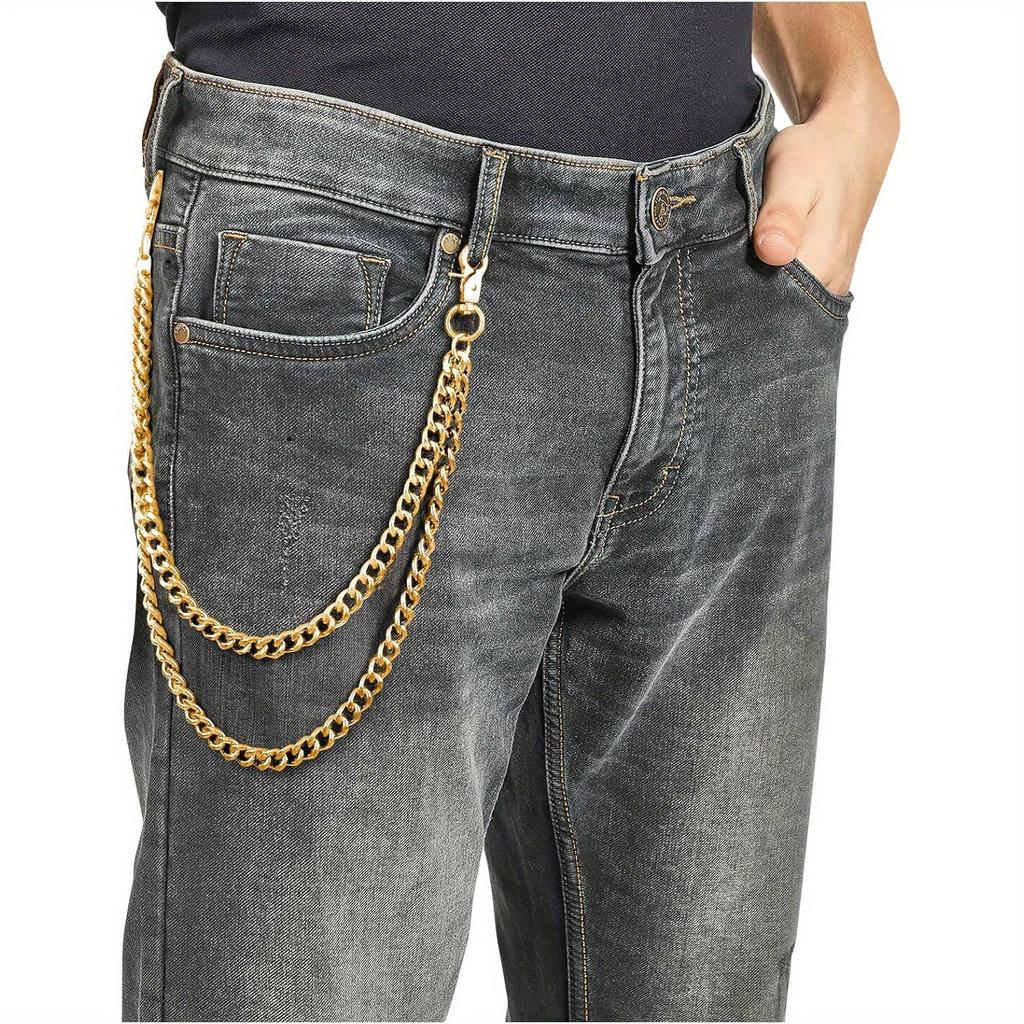 Punk Bag Chain Wallet Chain for Men Women Long Pocket Keychain with Lobster Clasps for Keys Bags