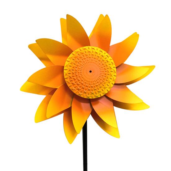 

Sunflower Wind Spinner 360 Degree Rotating Windmill Yard Art with Stake Metal Flower Kinetic Wind Sculpture for Yard Lawn Patio Decor G