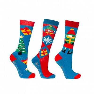 Calcetines navideños de elfos alegres para niños (Paquete de 3)