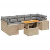 VidaXL Salon de Jardin avec Coussins 8 pcs, Canapés de Terrasse, Ensemble de Meubles de Patio, Mobilier d'Extérieur, Beige 3272550