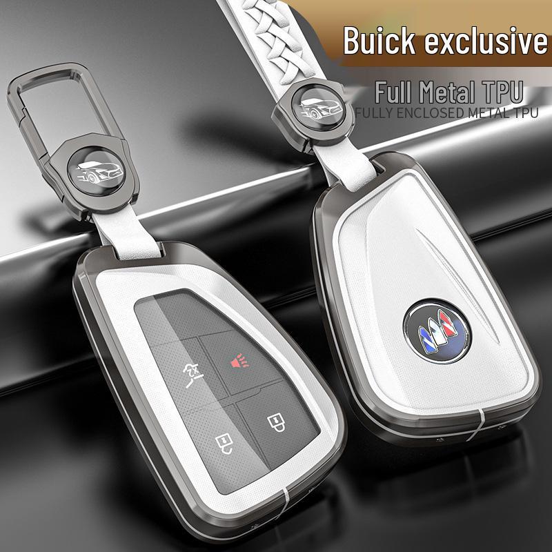 Metal Shell Snap Button Key Case for Buick Envision S and GS 2022 Models