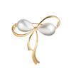 Zircon Rhinestone Bow Tie Brooch Female Simple Crystal Pearl Personality Bowknot Fashion Pin Suit Anti-light Corsage Jewelry
