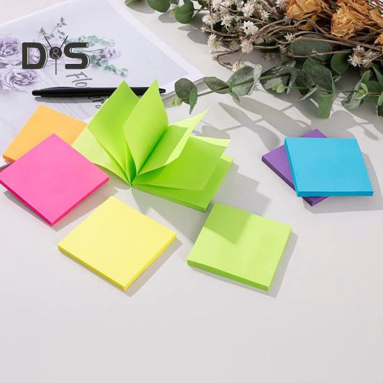 Sticky Notes Set 8 Colors Heart Square Shapes Removable Clean Smooth Writing Sticky Notes Home Office School Supplies