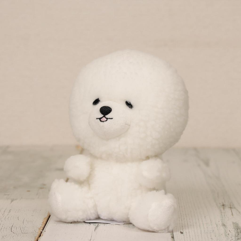 Shinada Petit Mou Bichon Frise Plush Toy, 15cm, White Dog