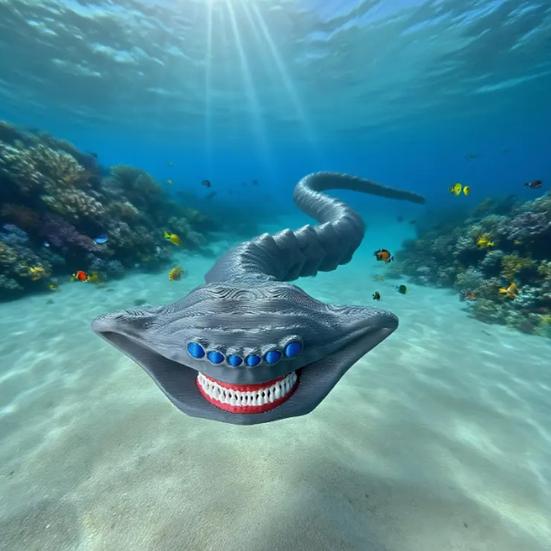 Juguete de Animal Marino Impreso en 3D Criatura Marina de Terror Figurita con Articulaciones Móviles Modelo Articulado de Depredador Oceánico Mítico Adorno de Decoración