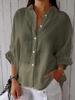 2024 Summer Women's Cotton Linen Breathable Tie-Back Shirt - Transparent Sun Protection Top