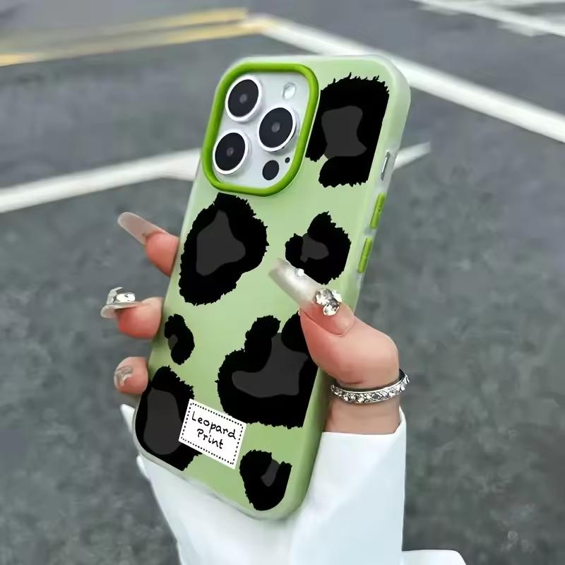 Simple Black Leopard Print Jelly Color Phone Case For iPhone 17 AIR 16 15 14 13 12 11 PRO MAX PLUS Y2K Shockproof Silicone Cover