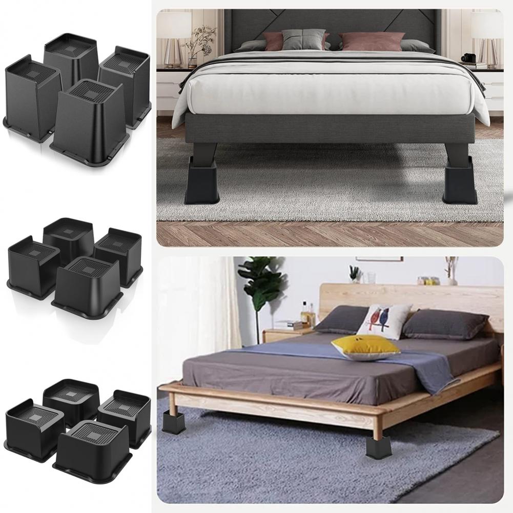 Desk Risers Bed Riser Heavy Duty Bed Furniture Risers Set 4pcs 2/3/4 Inch Lift Supports for Chair Sofa Couch Desk Up to for Bed
