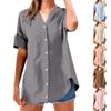Women's Short Sleeve V Neck Button Down Shirt Casual Loose Fit Multiple Colors