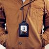 NEW Soft Leather Cowhide ID Badge Holder Name Tag Case with Neck Strap Chest Card Work Pass Meal Card Bus Card Holders Keychain School Office Supplies