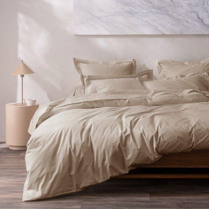 "Julian" Combed Cotton Percale Pillowcase, All Sizes. Pure Cotton - Julian Linen - Pillowcase 50 X 70 Cm, Scalloped Finish.
