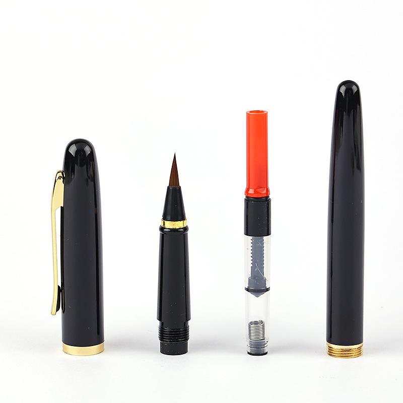 Pen-Style Calligraphy Brush Set: Soft Tip Fountain Pen in Gift Box for Regular Script, Sutra Copying, and Business Gifts.