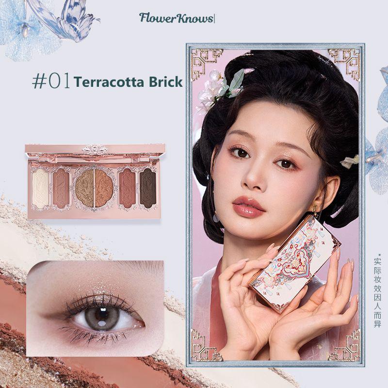 Flower Knows Makeup Butterfly Wolkenkragen Kollektion Geprägte 6-Farb-Lidschattenpalette Langanhaltend Wasserdicht Glitzer Für Die Augen