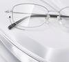 High-Intelligence Silver Ultralight Pure Titanium Narrow Eyeglasses for Women, Square/Round Face, Model 8933