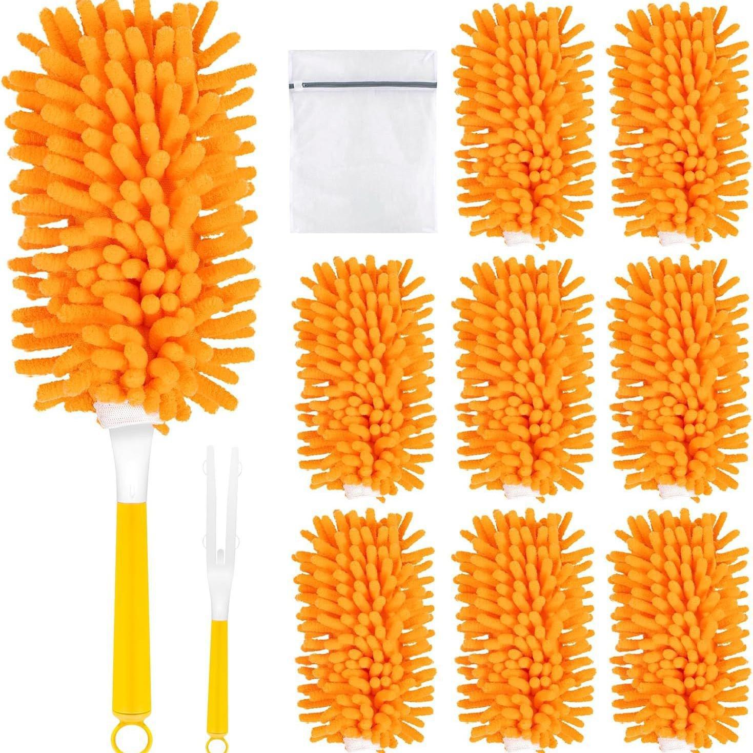 Выдвижная шенильная перьевая метелка для чистки потолков и дома DCN0004 Dark Blue Short Handle