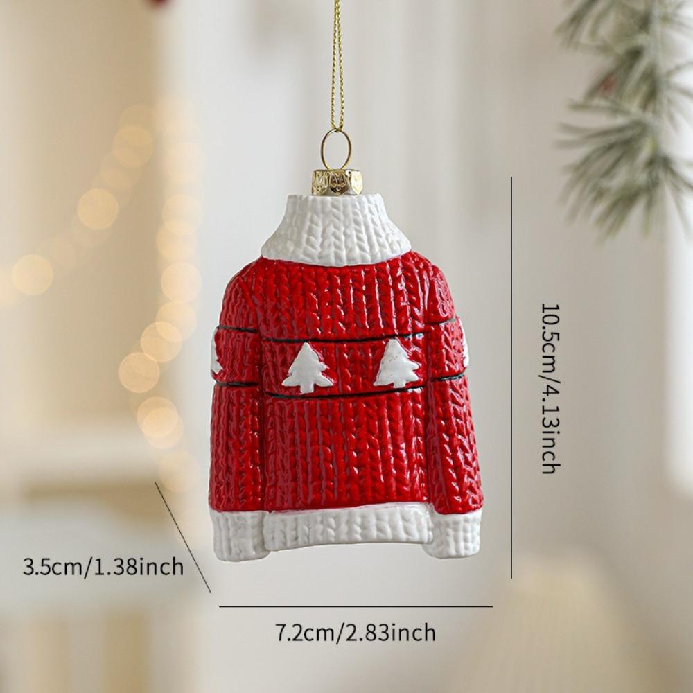 Plastic Christmas Tree Pendant Manual Painted Red&white Christmas Decorations Santa Claus Figurine Xmas Tree Hanging Bauble