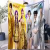 KPop D-Demon H-Hunters Stage Flannel Blanket Hot Anime Soft Warm Throw for Sofa Bed Cover Camping Travel Multifunctional Blanket