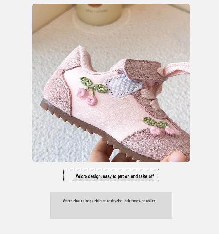 Girls' Princess Velvet Sneakers - New 2025 Autumn/Winter Toddler & Children's Casual Board Shoes