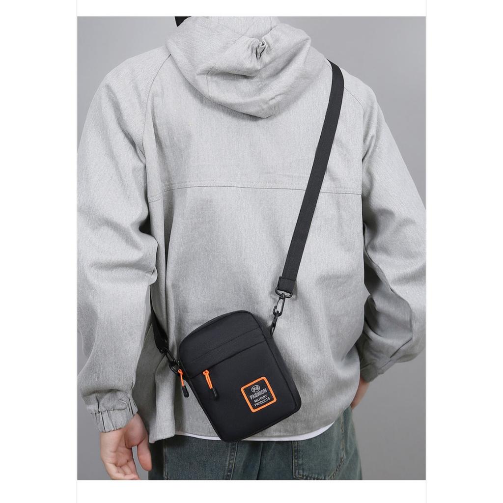 Neutral Square Bag, Simple Texture, Lightweight Oxford Cloth Bag, Shoulder Bag, Men's Business Multi-layer Zipper Crossbody Bag