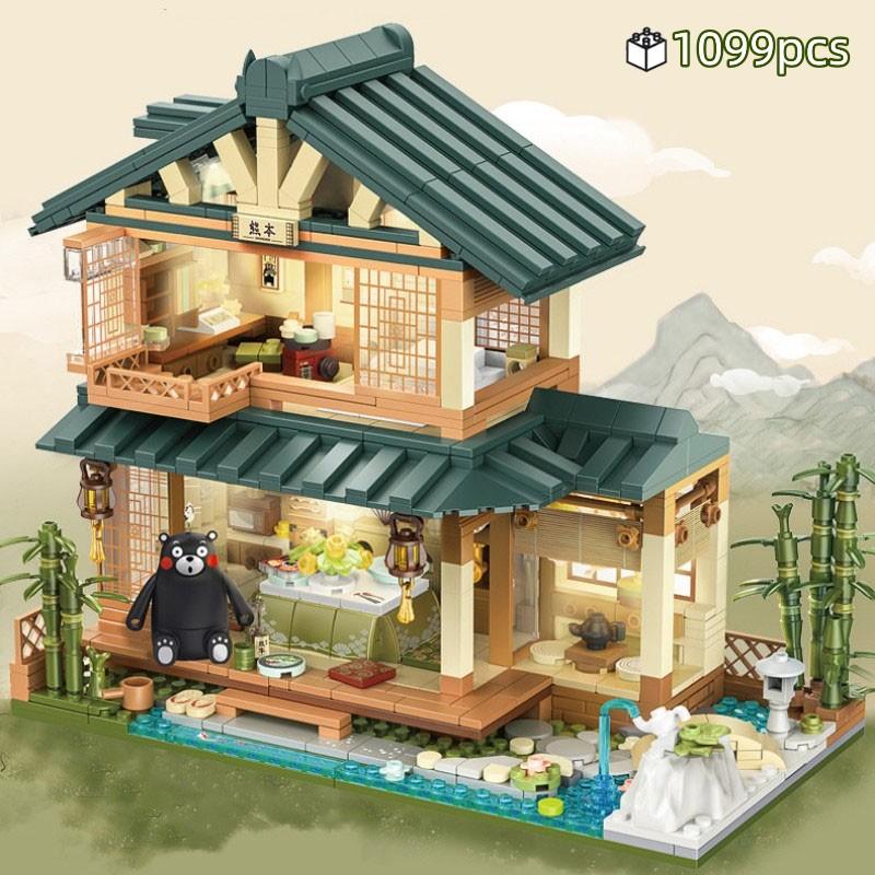Brand new High-Quality Japanese Building design High-Quality Building High-Quality Blocks,1099Pcs High-Quality Bear High-Quality House Construction no original box