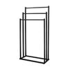 Loft Bathroom Rack with Three Arms, Black Metal Holder, Loft Hanger