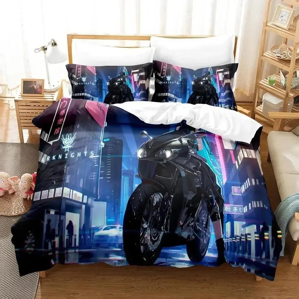 Kawaii Anime Arknights Bedding Set Single Twin Full Queen King Size Bed Set Aldult Kid Bedroom Duvetcover Sets 3D Bed Sheet Set