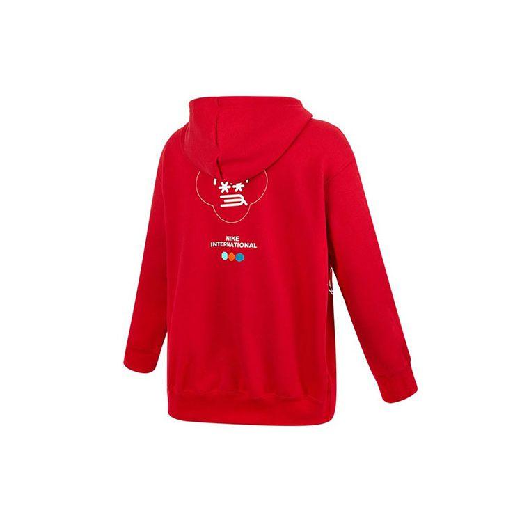 Nike Chinese New Year Fleece-Lined Hoodie with Loose Knit Women Sportswear Gym-Red DQ5368-687