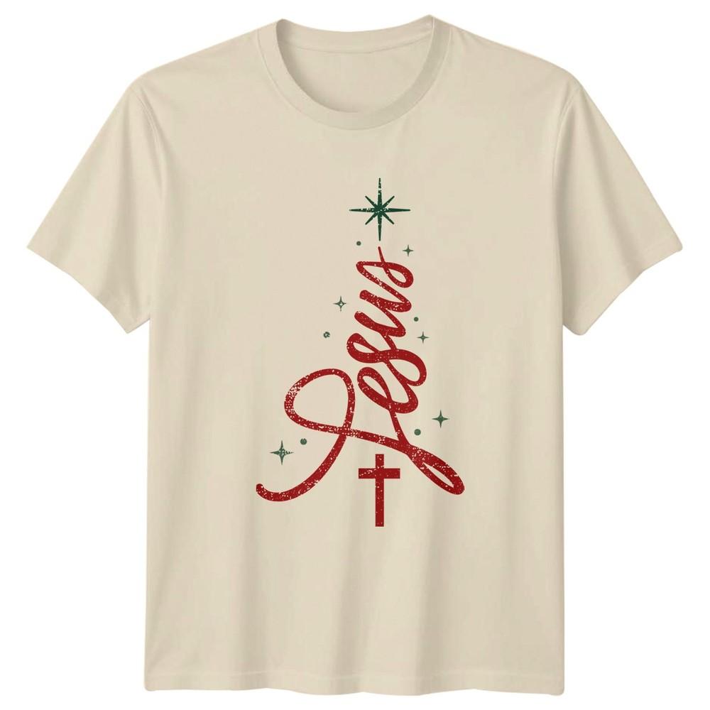 Jesus Religious Christmas Tree Graphic Unisex TShirt Unisexs Unisexs Faith Tee