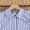 Girls' Fashionable Dress Summer Children's Elegant Striped Shirt Dress