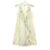 ALEXANDER JULIAN Made In Italy Striped Pattern No Sleeve V Neck One Piece Women Used
