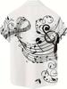 Interesting Musical Note Art Pattern 3D Printed Men's Casual Shirt, Fashionable and Unique Hip-hop Rock Street Hawaiian Shirt