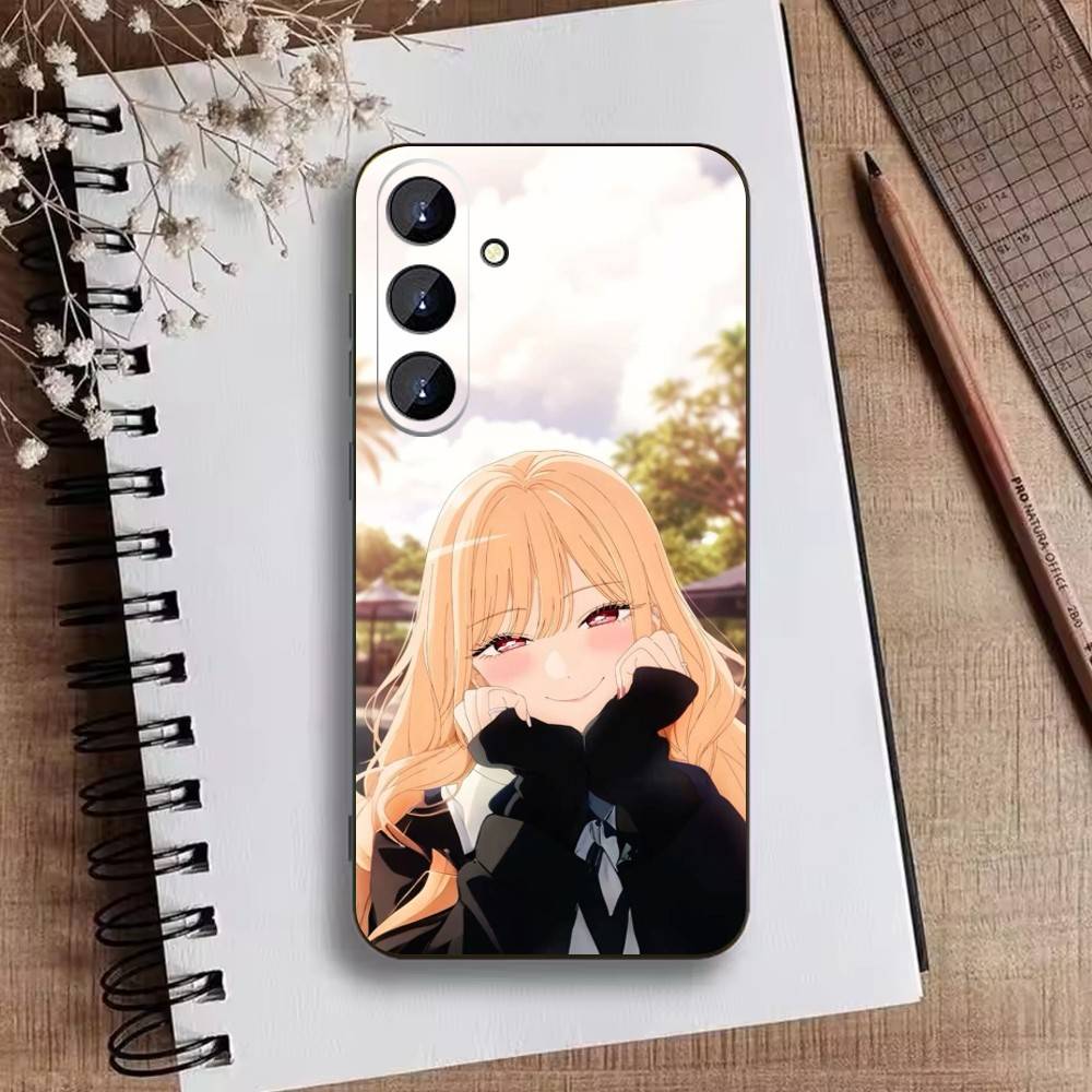 R-Darling Marin Kitagawa Colorful Silver Phone Case For Samsung Galaxy A73,21,22,32,71,53,52,51,80,5G Soft Black Cover