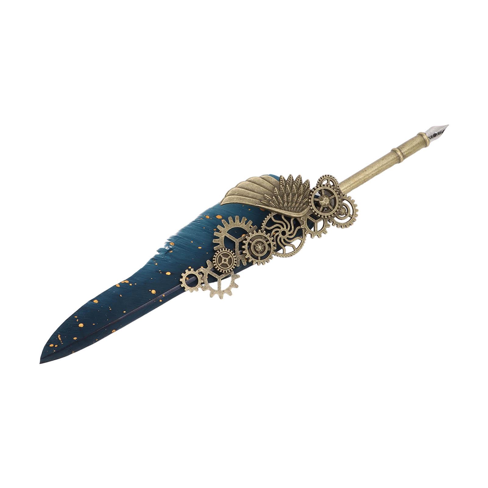 

Quill Pen Set Retro Elegant Vintage Stainless Steel Nib Wear Resistant Caligraphy Pen Kit