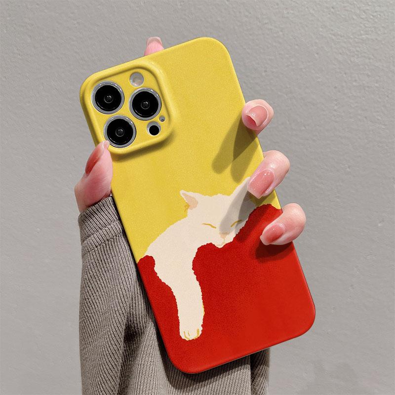 Sleeping Cat Pattern Phone Case for Oppo Realme C75 C63 C65 C67 C53 C55 C35 C33 C20 C21Y C30S 9 8 Pro Plus 4G 5G Hard PC Cover