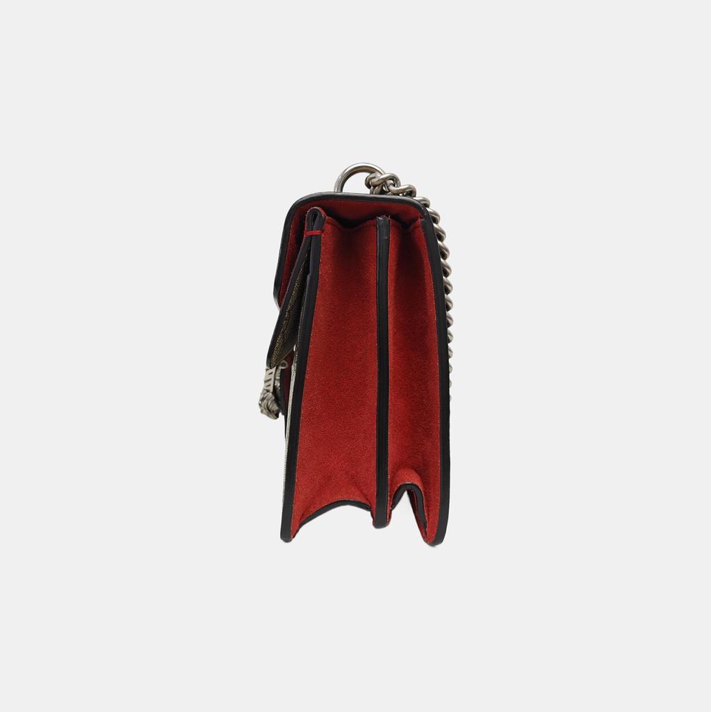 [Pre-Owned] Dionysus Chain Tiger Head Buckle Logo Canvas And Leather Shoulder Bag Small - Good #ZPVM33