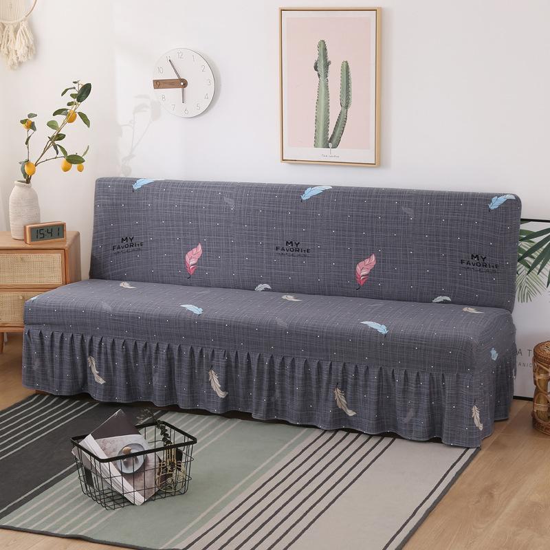 Elastic Sofa Bed Cover Full Coverage Easy Foldable Sofa Slipcover With Skirt Sofa Cover For Protection And Style