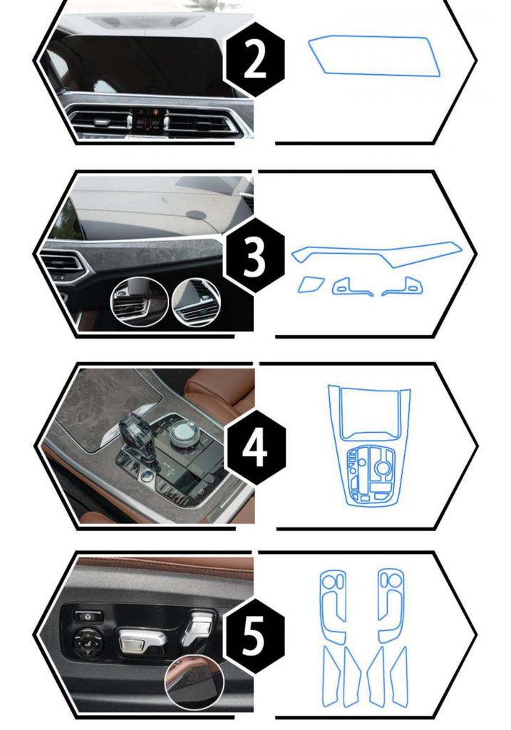 BMW X5/X7 Interior 25-Model TPU Screen & Console Film Protector