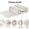 Sheet Set Storage Case with Front Handle, Viewing Window and Shelf Friendly Shape for Closet Bedding Storage Box