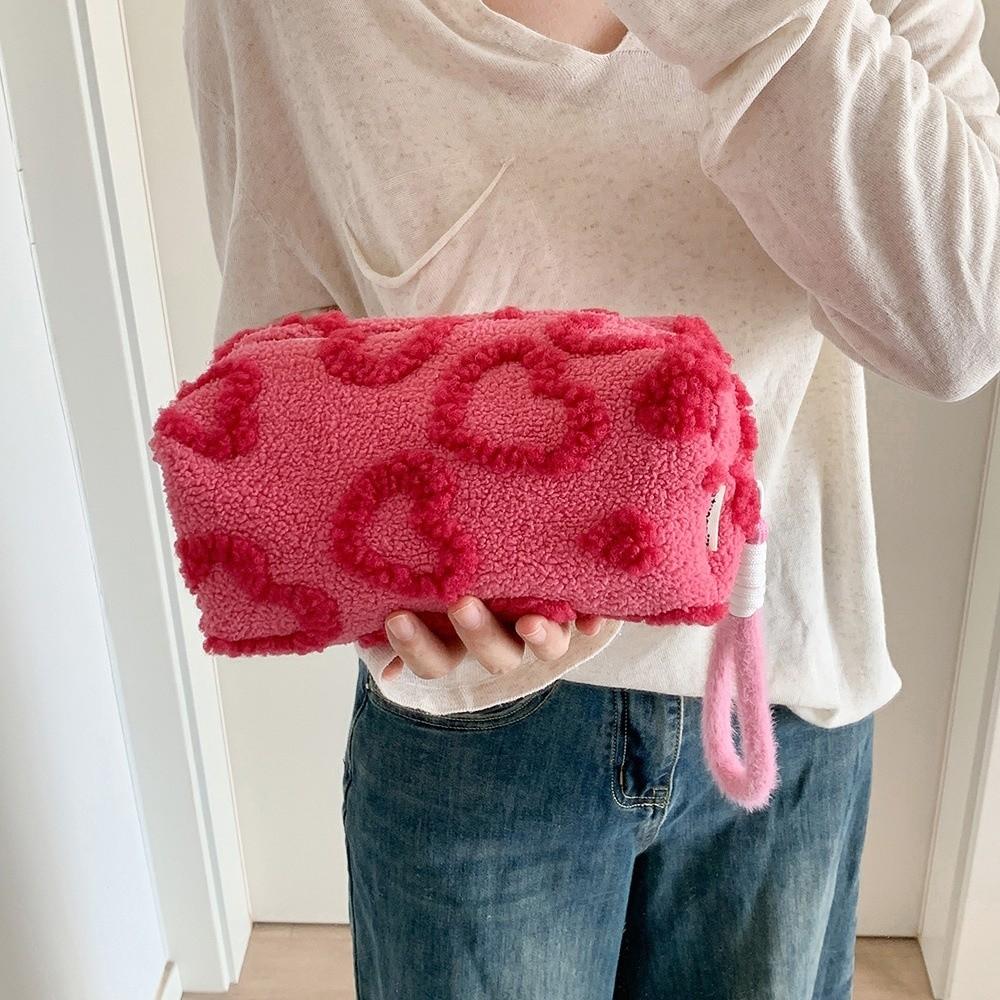 Mit Schlüsselband Leopard Plüsch Schreibwarentasche Leopardenmuster Bleistifttasche Schreibwarenhalter