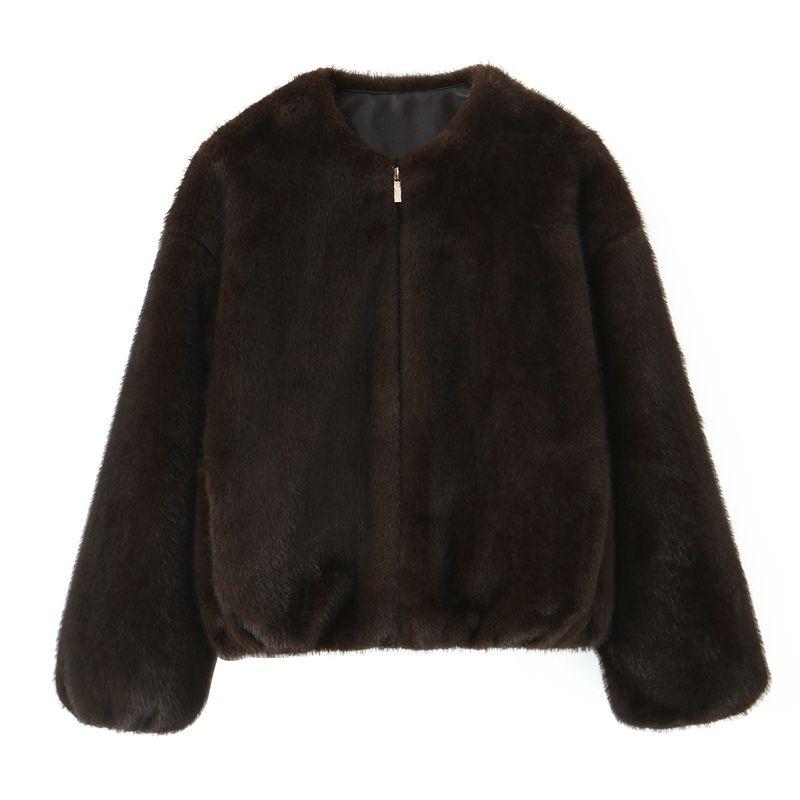 Za Export New Arrival Women's Clothing ZR Fashion Style Artificial Fur Effect Pilot Jacket Outwear 6318288