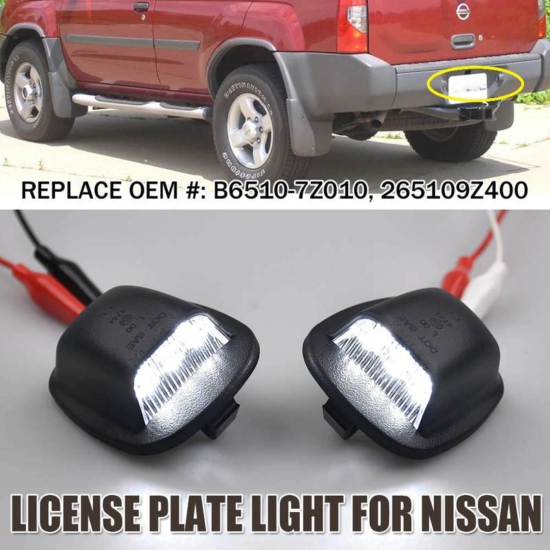 2PCS NEW LED License Number Plate Light For Nissan Xterra Roniz WD22 1999-2004 For Nissan Frontier Navara NP300 D22 1998-2004